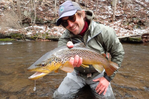 guided fly fishing for big wild trout brown trout pocono mountains filingo fly fishing (1049)