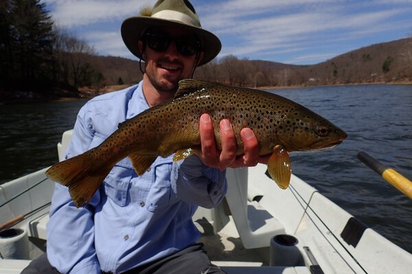 guided fly fishing float trips on the upper delaware river for wild brown trout with jesse filingo of filingo fly fishing (509)