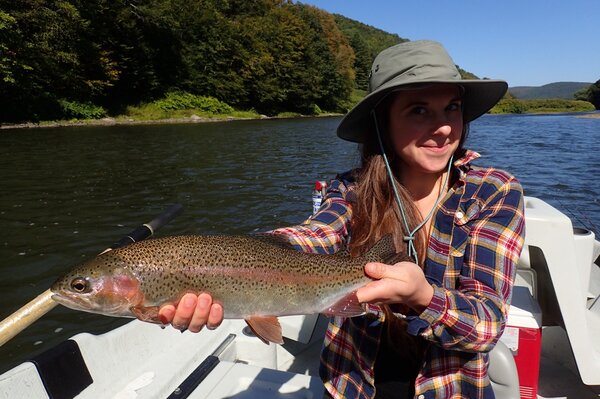 guided fly fishing the delaware river for large rainbow trout with jesse filingo of filingo fly fishing (954)