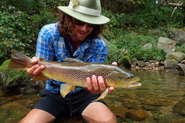 guided fly fishing trips in the pocono mountains with jesse filingo of filingo fly fishing for wild brown trout (429)