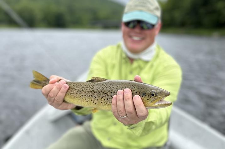 upper delaware river brown trout new york fly fishing guide jesse filingo