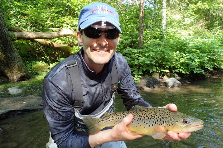 guided fly fishing pennsylvania pocono mountains big brown trout with jesse filingo