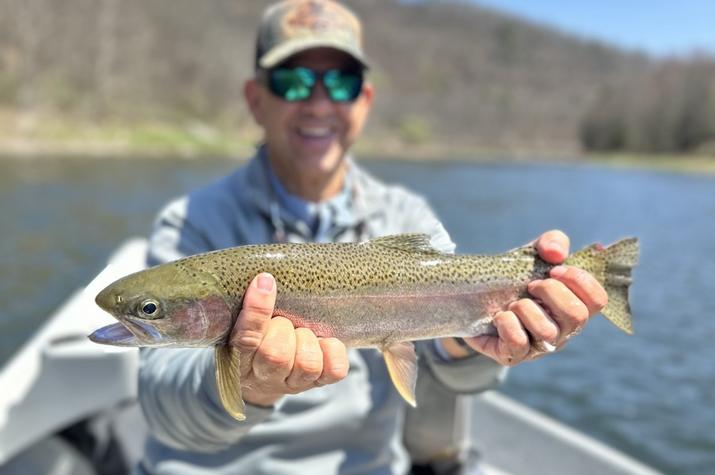 wild delaware river rainbow trout with fly fishing guide jesse filingo
