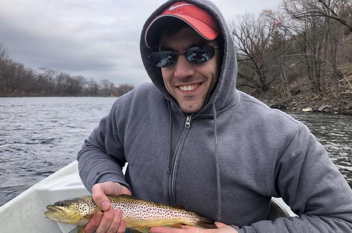 guided fly fishing tours on the delaware river with filingo fly fishing for big brown trout