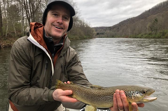 guided fly fishing float trips with filingo fly fishing for wild brown trout on the delaware river