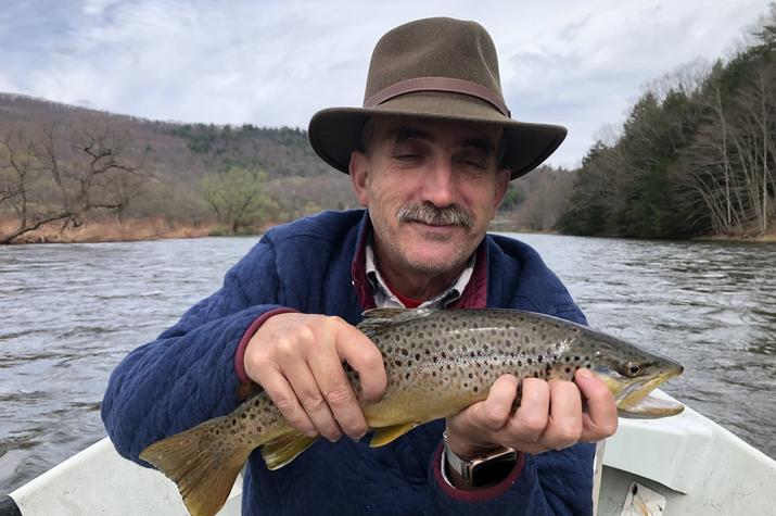 guided fly fishing tours on the delaware river with filingo fly fishing for big brown trout