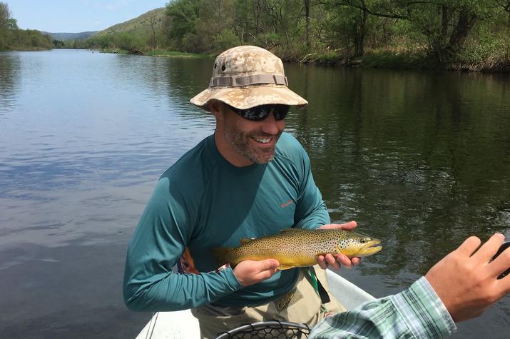 fly fishing the upper delaware river for wild brown trout with jesse filingo of filingo fly fishing