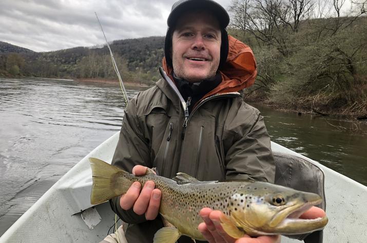guided fly fishing tours on the delaware river with filingo fly fishing for big brown trout