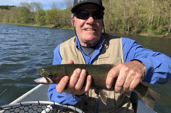 guided fly fishing the upper delaware river for big brown trout and big rainbow trout with filingo fly fishing