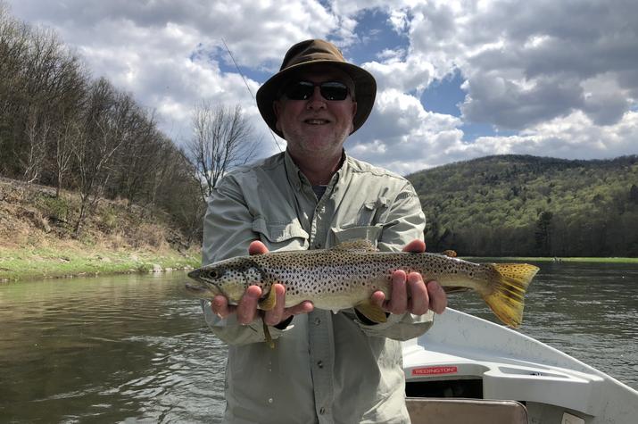 catching wild brown trout on a guided fly fishing float trip with jesse filingo of filingo fly fishing