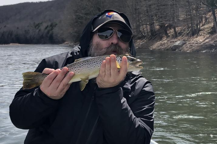guided fly fishing float trips on the upper delaware river for wild brown trout with jesse filingo of filingo fly fishing