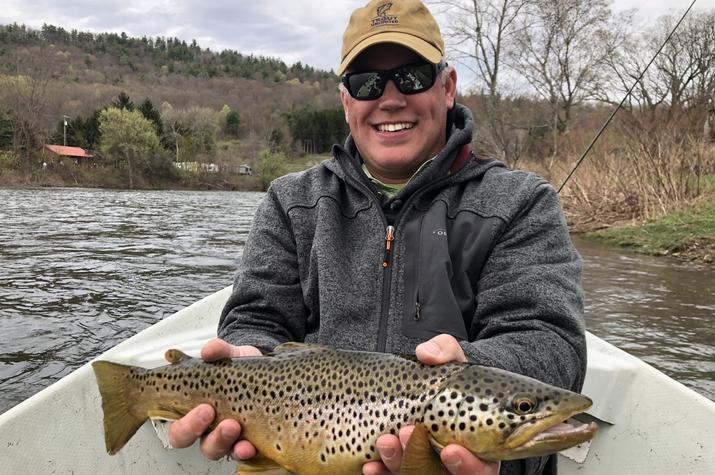 guided fly fishing float trips on the upper delaware river for big brown trout