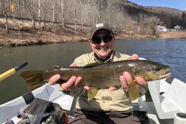 guided fly fishing tours on the delaware river for big wild brown trout with jesse filingo