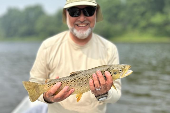 fly fishing upper delaware river new york trout guide jesse filingo