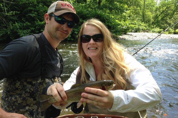 catching trout in the Pocono Mountains on guided fly fishing trips with jesse filingo of filingo fly fishing