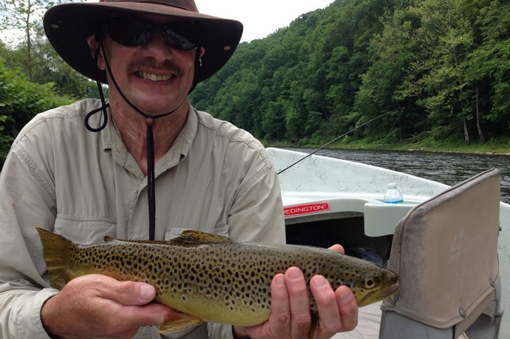 fly fishing with jesse filingo of filingo fly fishing on the west branch of the delaware river of the upper delaware river system for wild trout on a guided float trip