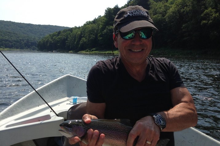 delaware river rainbow caught on a guided fly fishing float trip with jesse filingo of filingo fly fishing