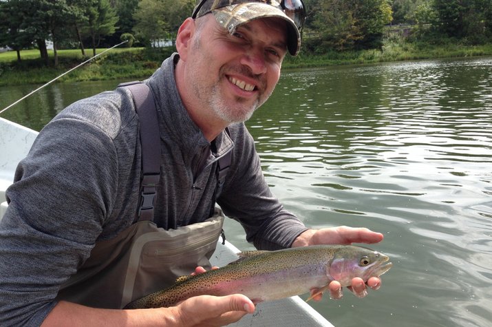 wild west branch delaware river rainbow caught on a guided fly fishing float tour with jesse filingo of filingo fly fishing
