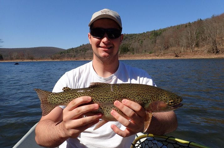 guided fly fishing new york upper delaware river big wild trout with guide jesse filingo of filingo fly fishing
