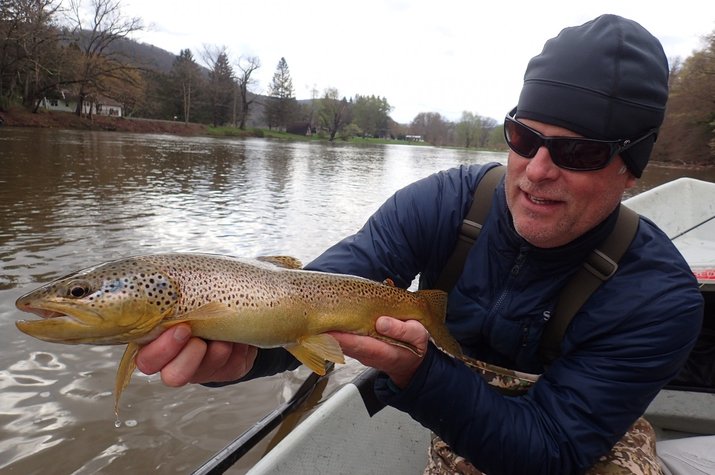 guided fly fishing west branch delaware river big wild brown trout fishing guide jesse filingo