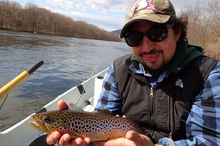 catching wild brown trout on guided fly fishing trips with jesse filingo of filingo fly fishing on float trips in the pocono mountains and upper delaware river
