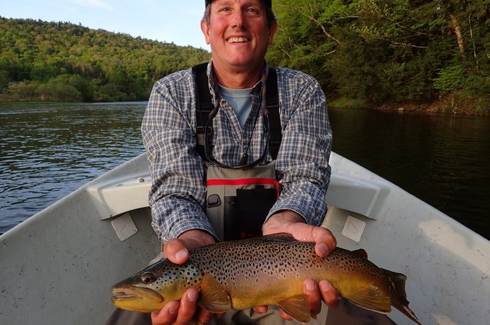 west branch delaware river brown trout on a guided fly fishing float trip with jesse filingo of filingo fly fishing