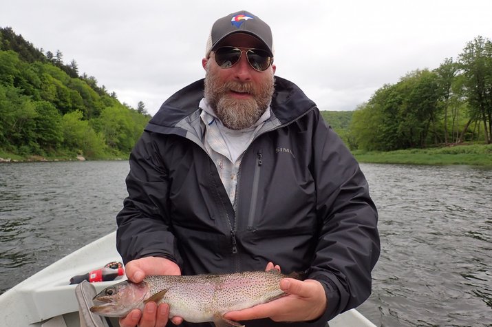wild rainbow trout on a guided fly fishing float trip with jesse filingo of filingo fly fishing on upper delaware river system
