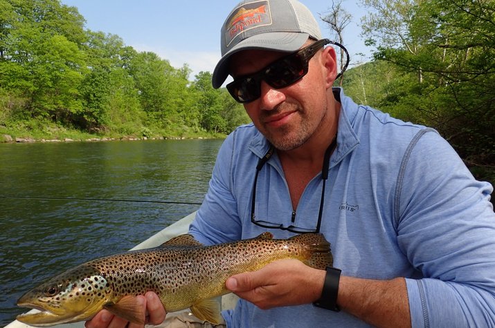 guided fly fishing tours on the upper delaware river for wild brown trout with jesse filingo of filingo fly fishing