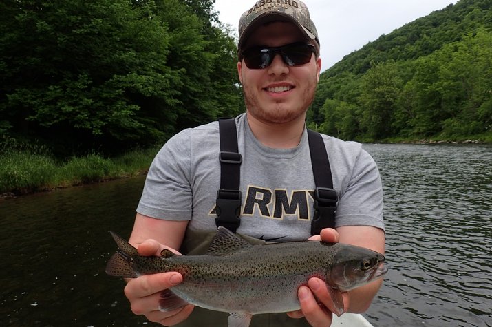 rainbow trout caught on guided fly fishing tours on the delaware river with filingo fly fishing