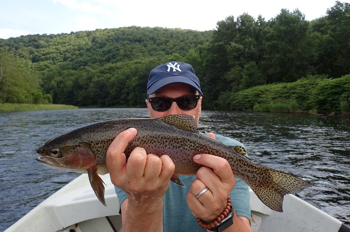 guided fly fishing float trips for big trout on the delaware river with jesse filingo of filingo fly fishing