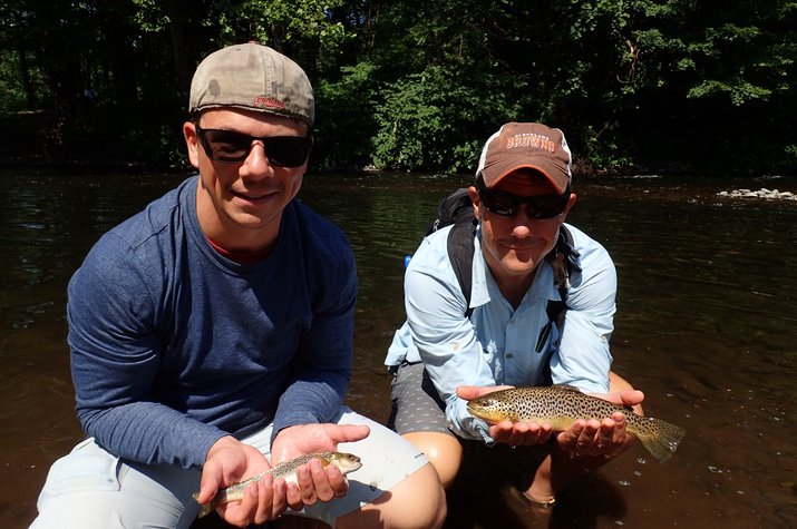 guided fly fishing tours in the pocono mountains for big trout with filingo fly fishing