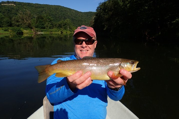 guided fly fishing float trips on the delaware river for wild brown trout with filingo fly fishing 