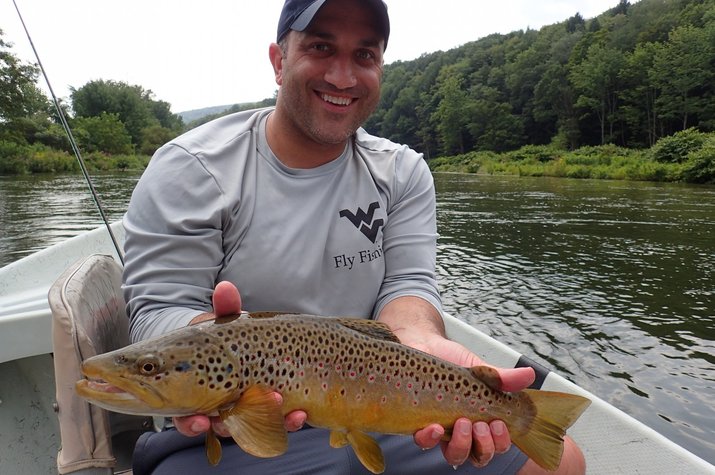 guided fly fishing tours on the upper delaware river for wild brown trout with jesse filingo of filingo fly fishing