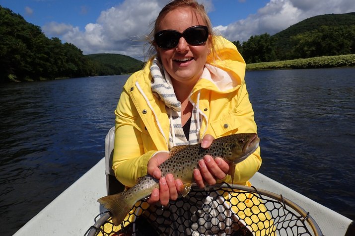 guided fly fishing pennsylvania and new york delaware river big brown trout jesse filingo