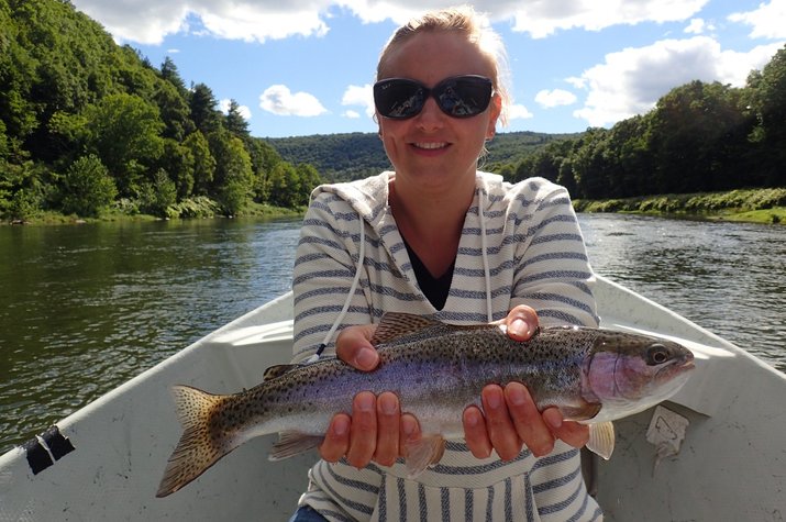 guided fly fishing float trips on new york delaware river big trout jesse filingo