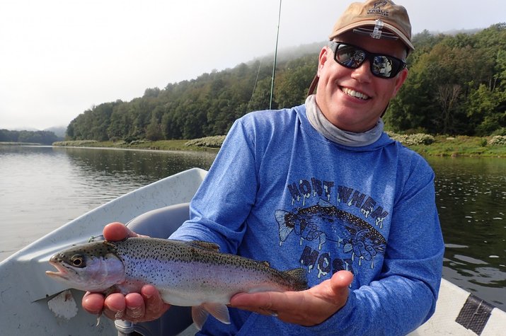upper delaware river new york guided fly fishing tours with filingo fly fishing for big brown trout