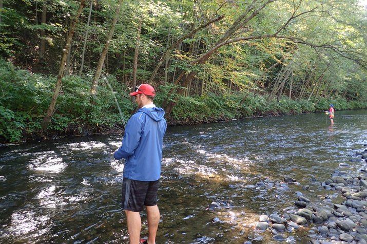 guided fly fishing in the pocono mountains for trout with filingo fly fishing