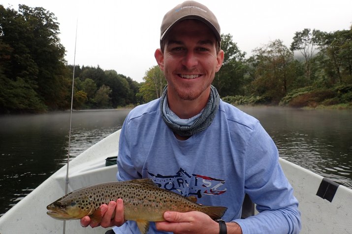 guided fly fishing float trips on the upper delaware river for wild brown trout with filingo fly fishing and jesse filingo
