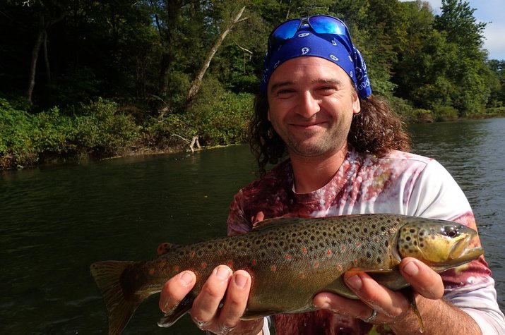 guided fly fishing with jesse filingo of filingo fly fishing on the west branch delaware river for wild trout