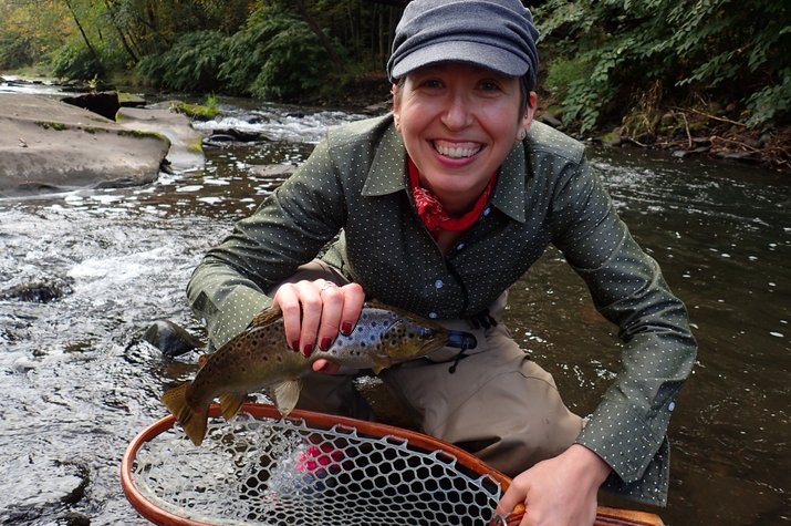 awesome wild brown trout with filingoflyfishing