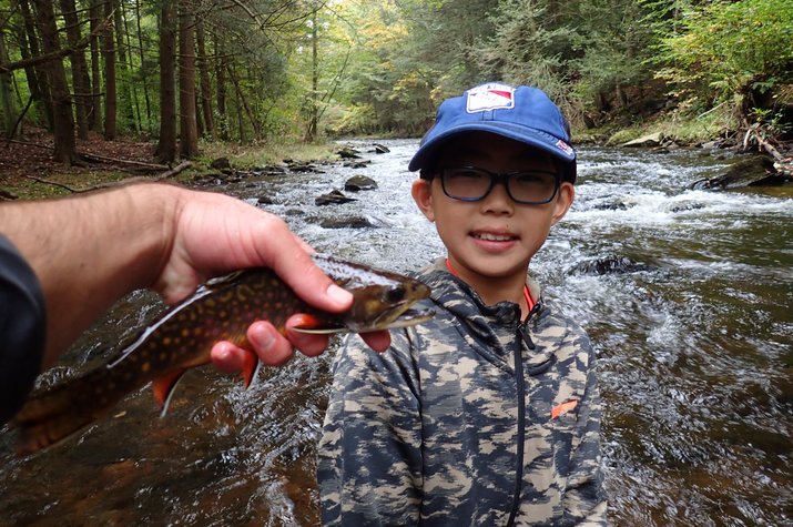 guided fly fishing trips in the pocono mountains for wild trout with filingo fly fishing