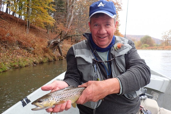 guided fly fishing float trips new york delaware river and west branch delaware river brown trout jesse filingo pocono mountains fly fishing