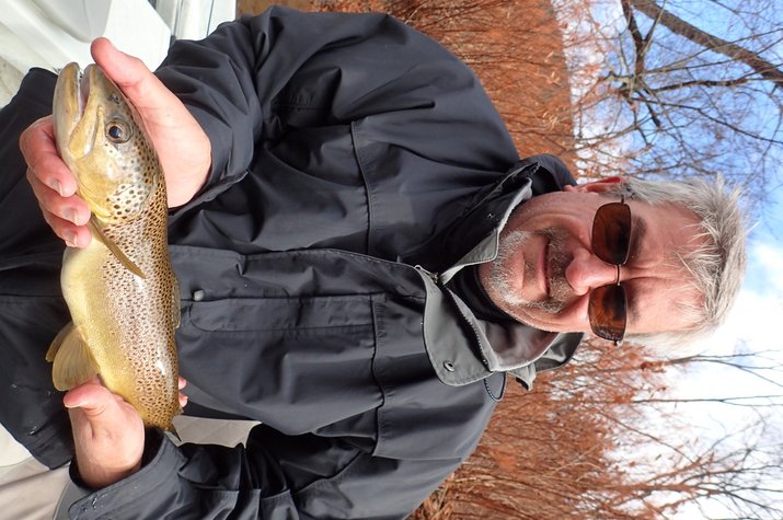 winter brown trout on the delaware river
