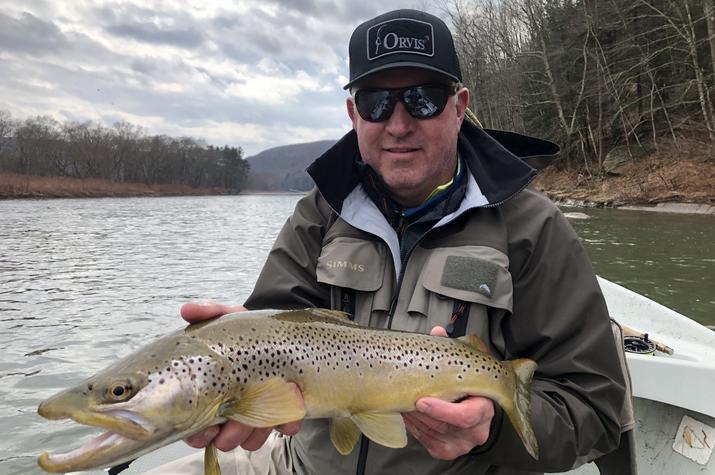 guided fly fishing tours on the delaware river with filingo fly fishing for big wild brown trout